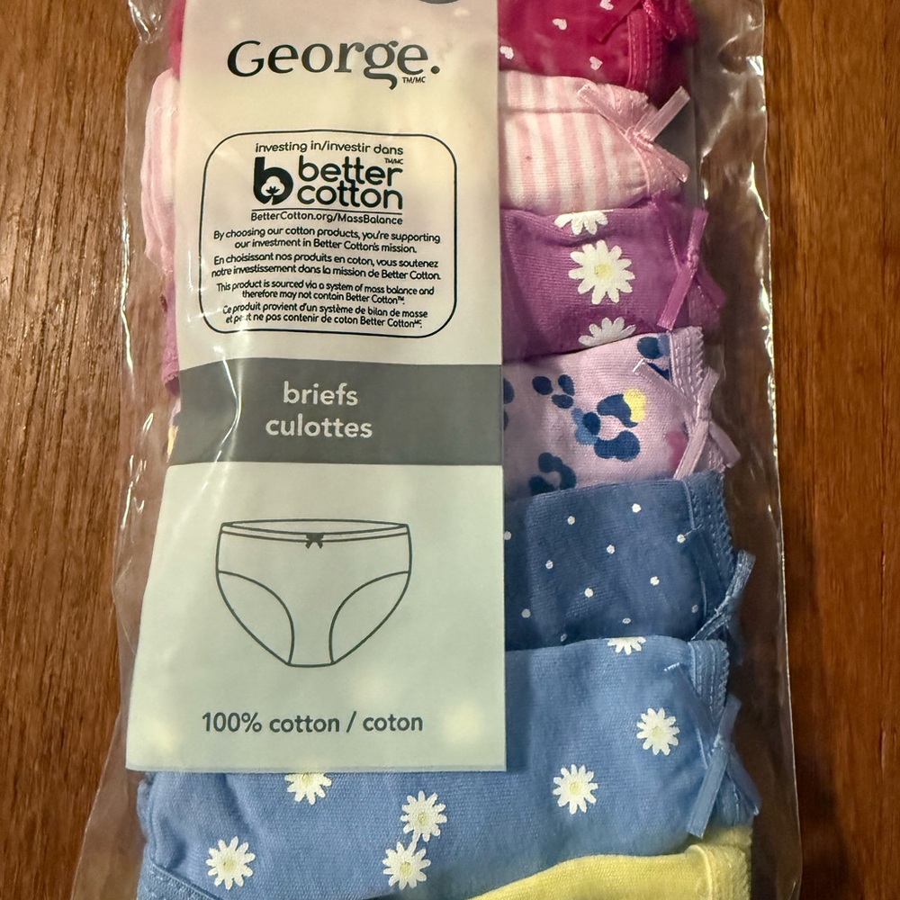 George Kids' Floral and Striped Briefs Set 7 Pack